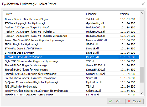 select STN Atlas Deso 20/22/25 Plugin