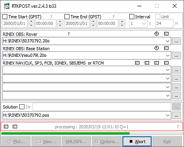 The obtained quality will be shown above the progress indicator during data-processing