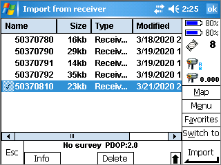 Tap the files you want to transfer to the controller and tap Import