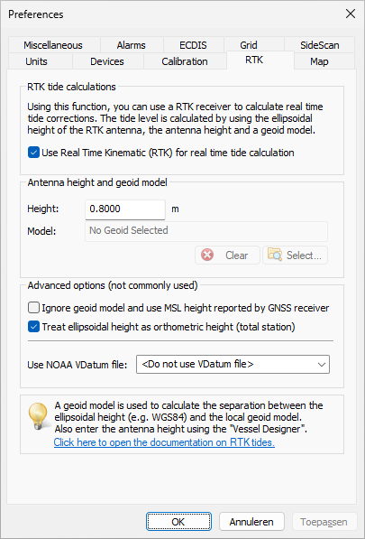 Select the Treat ellipsoidal height as orthometric height option.