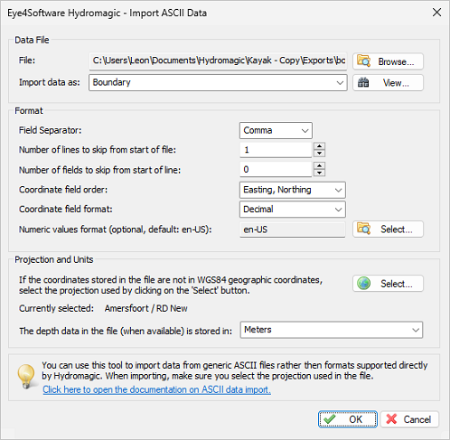 You can import boundary coordinates from an ASCII text file