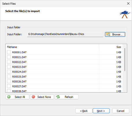 Select file(s) to import